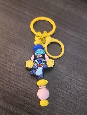 Disney's Stitch Cheerleading Beaded Keychain
